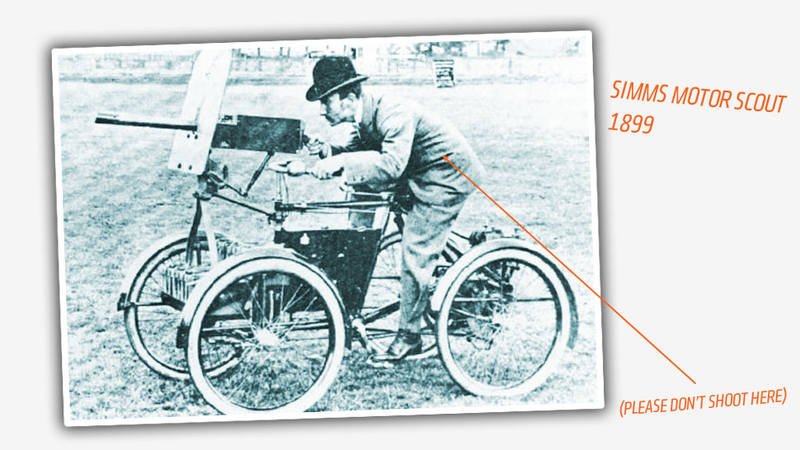 Illustration for article titled The First Armored Car Was This Terrifying War-Making Machine
